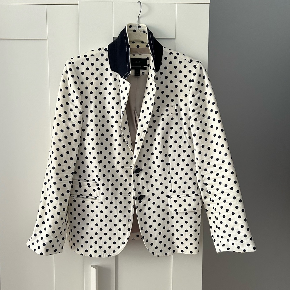 J.Crew Polka Dot Schoolboy Blazer